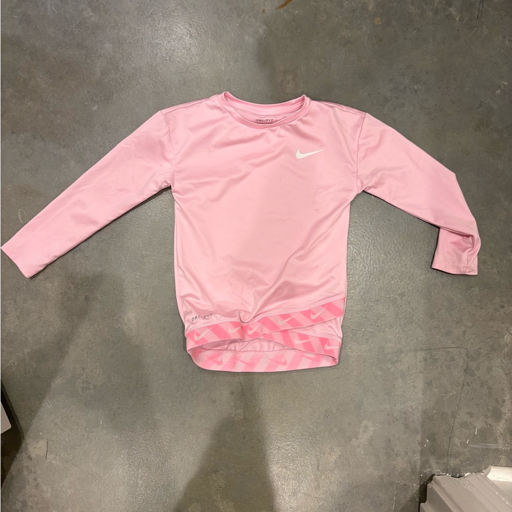 Nike Pink Crew Neck Long Sleeve Top